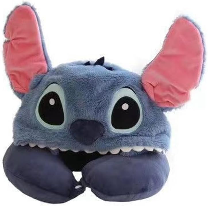 Finex Stitch Monster U-Shape Travel Home Car Neck Pillow for Kids Head Rest Driving Seat Cushion Cute Soft Comfy Cartoon Auto Accessories - Image 1